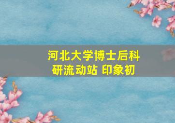 河北大学博士后科研流动站 印象初